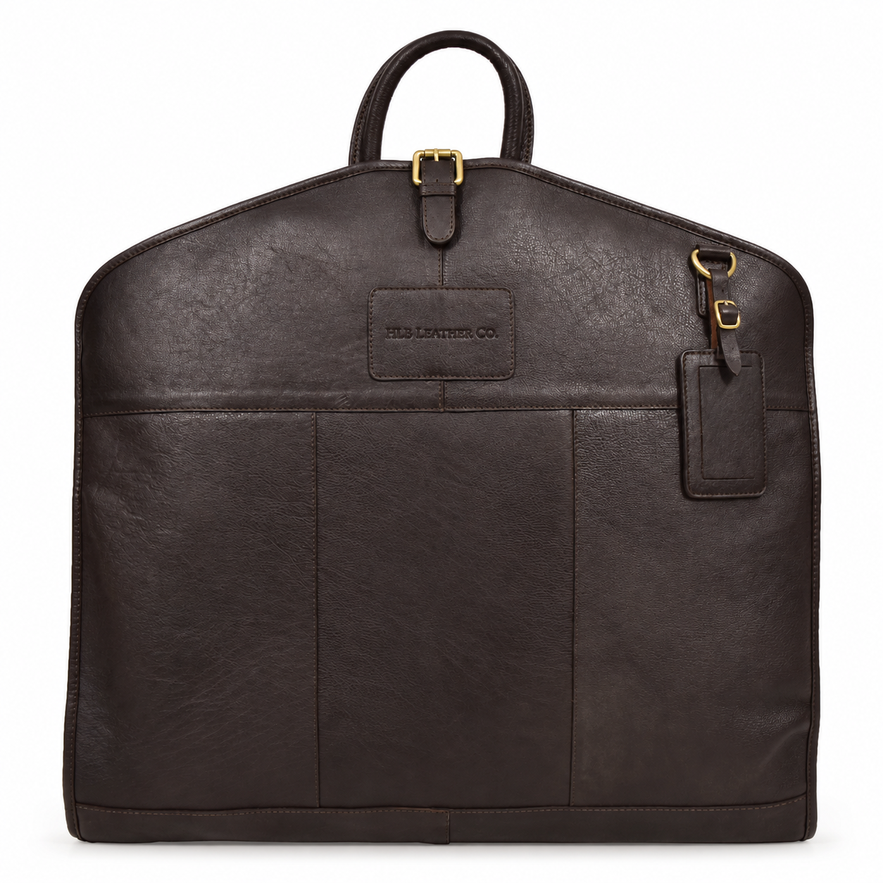 Slimline Vegetable Tanned Leather Garment Carrier — Keswich Brown