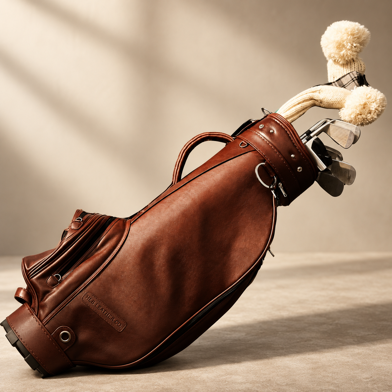 Handmade 35-Inch Leather Golf Stand Bag