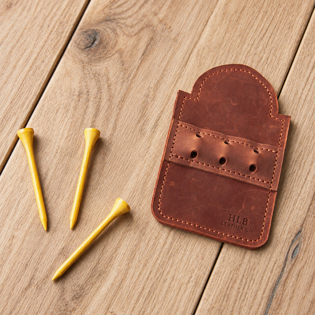 Handmade Leather Golf Tee Holder — Pack of 5