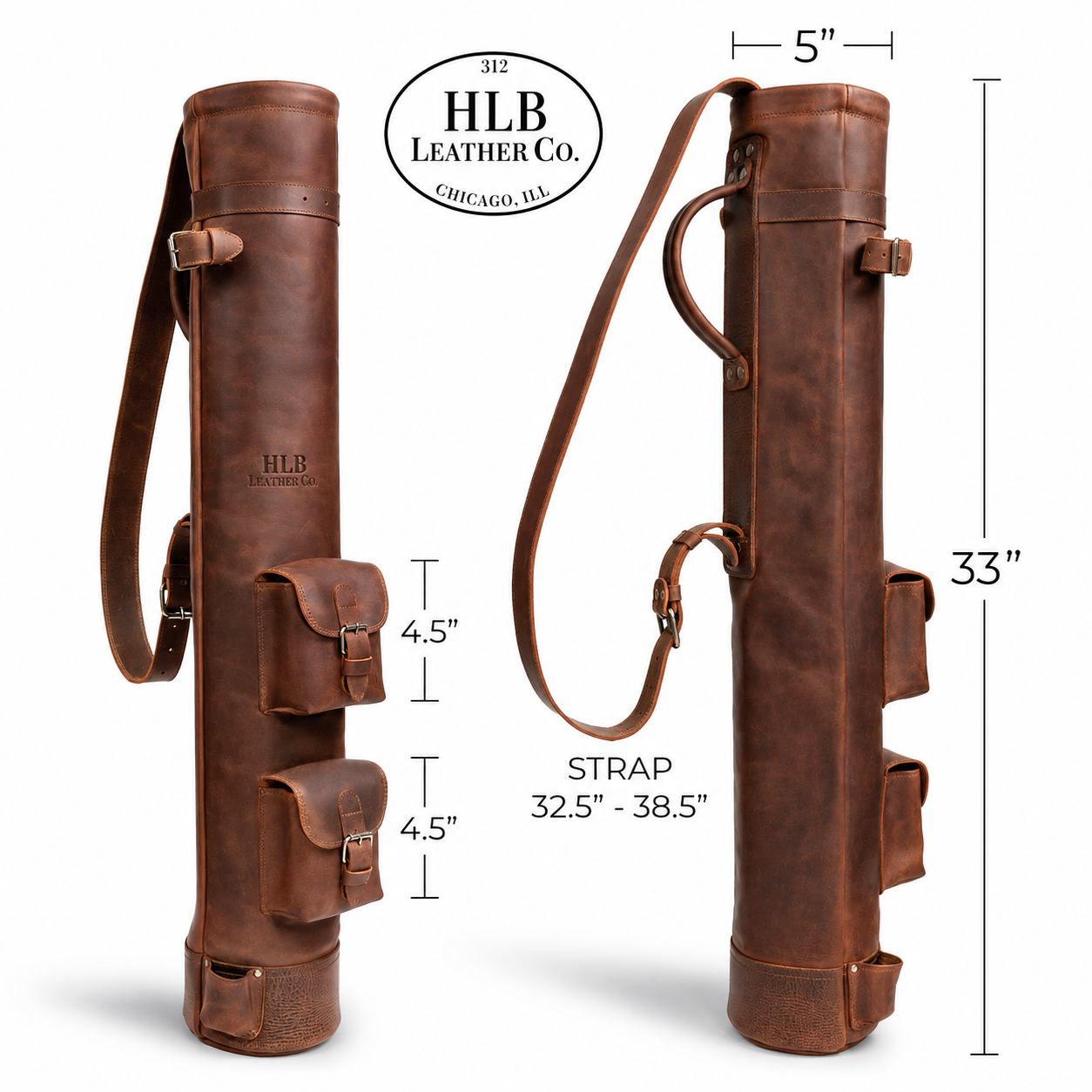 Vintage Full-Grain Leather Sunday Golf Bag