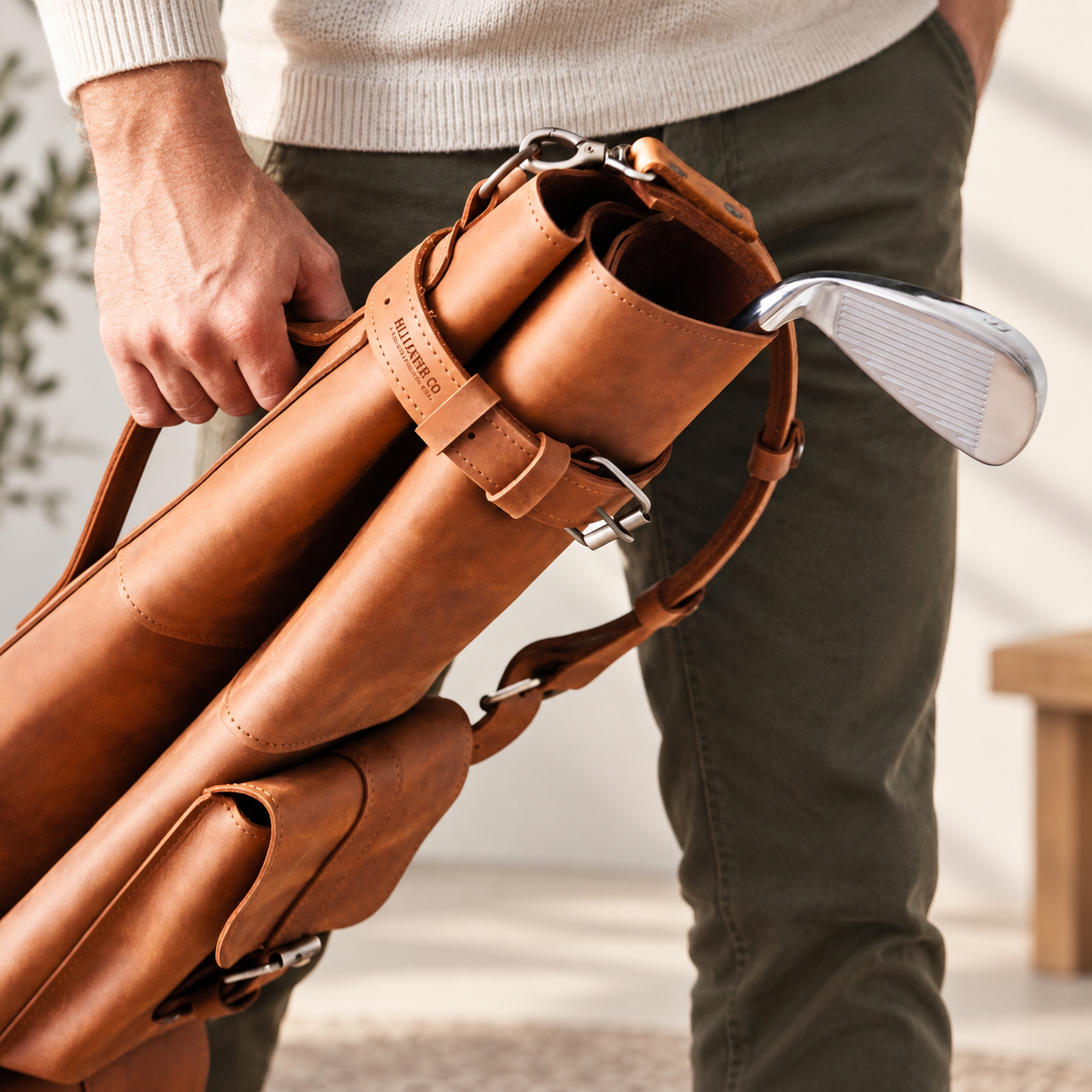 Handcrafted Genuine Leather Golf Bag