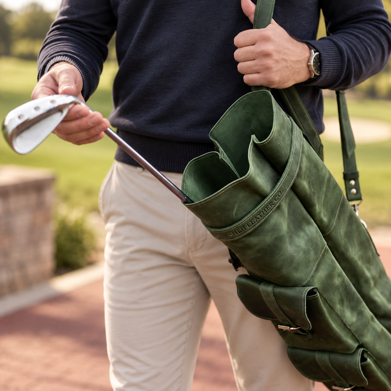 Handcrafted Genuine Leather Golf Bag