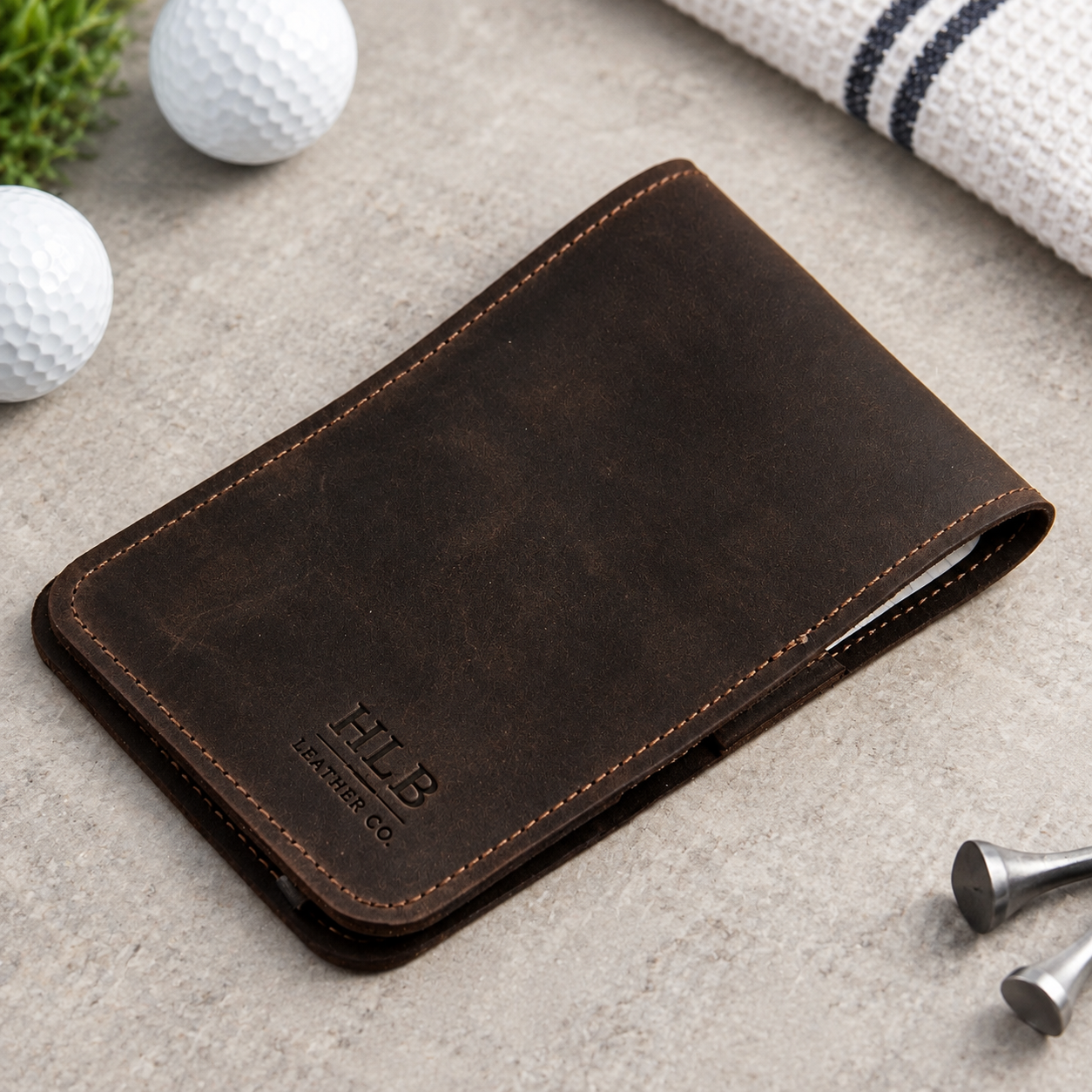 Handcrafted Leather Golf Scorecard Holder