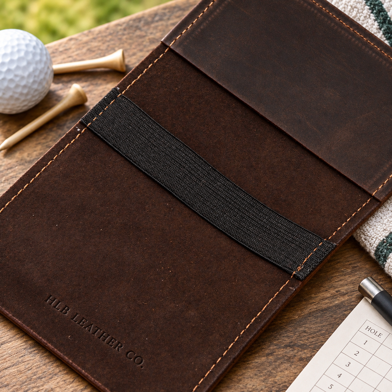 Handcrafted Leather Golf Scorecard Holder