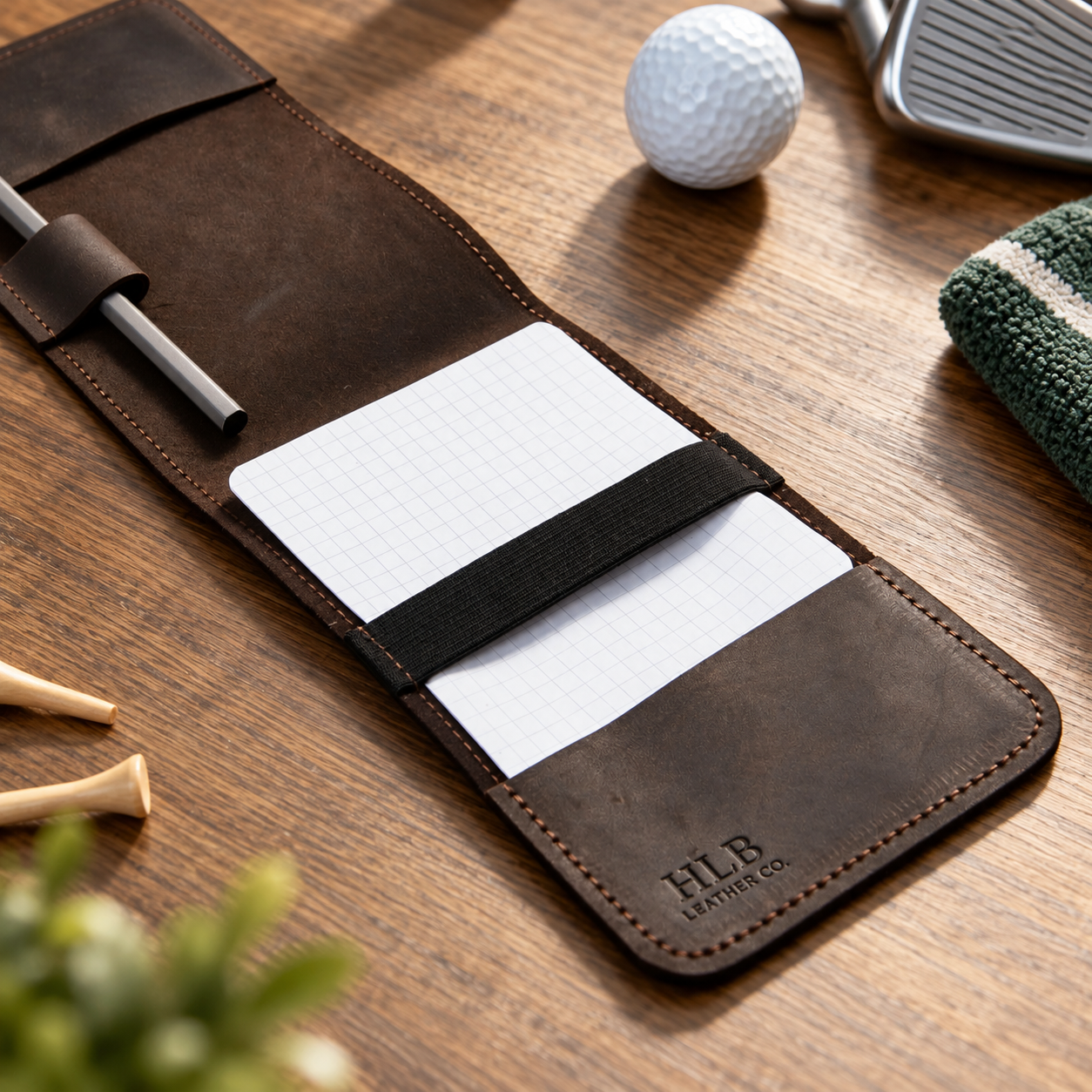 Handcrafted Leather Golf Scorecard Holder