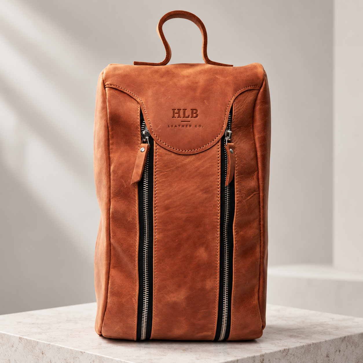 Handcrafted Leather Golf Shoe Bag