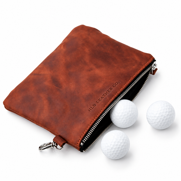 Handcrafted Leather Golf Field Pouch — Pack of 3