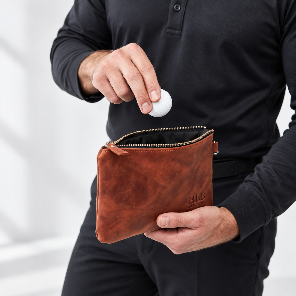Handcrafted Leather Golf Field Pouch — Pack of 3