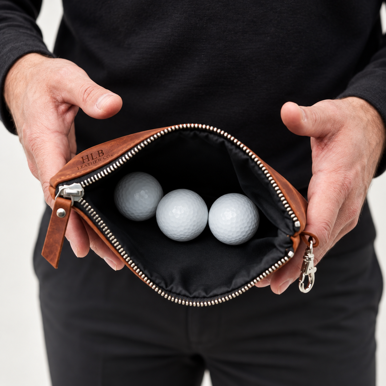 Handcrafted Leather Golf Field Pouch — Pack of 3