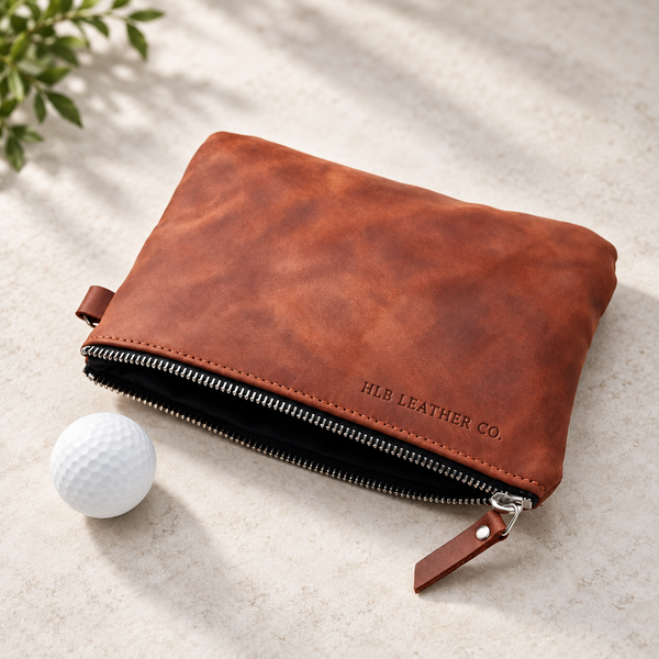 Handcrafted Leather Golf Field Pouch — Pack of 3