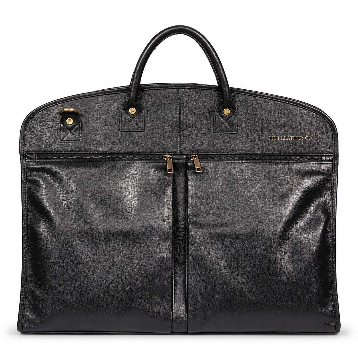 Full-Grain Cowhide Leather Suit Carrier — Dual Compartment