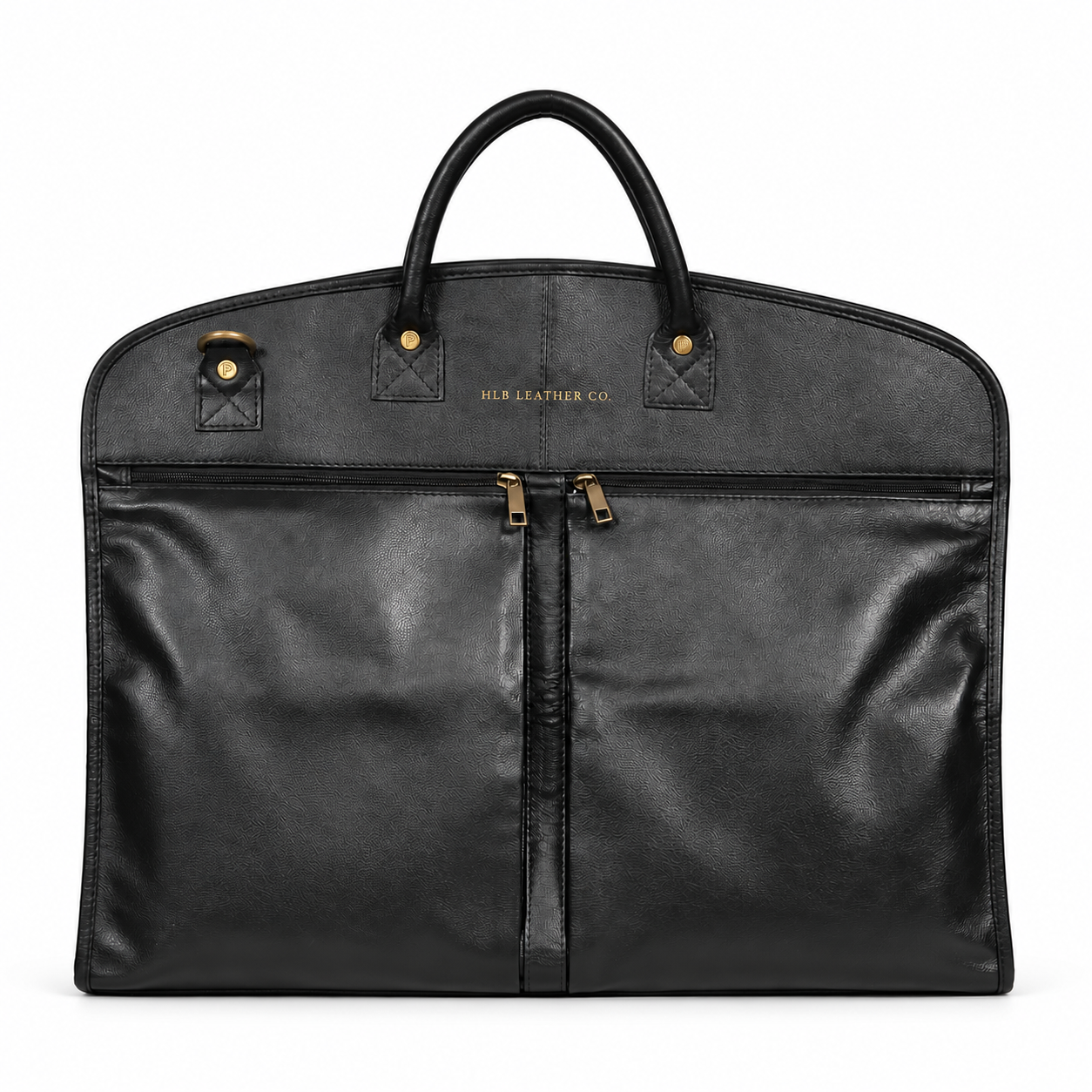Slim Pebbled Leather Suit Carrier — Lared Black