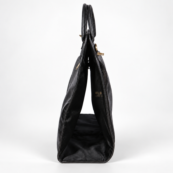 Slim Pebbled Leather Suit Carrier — Lared Black