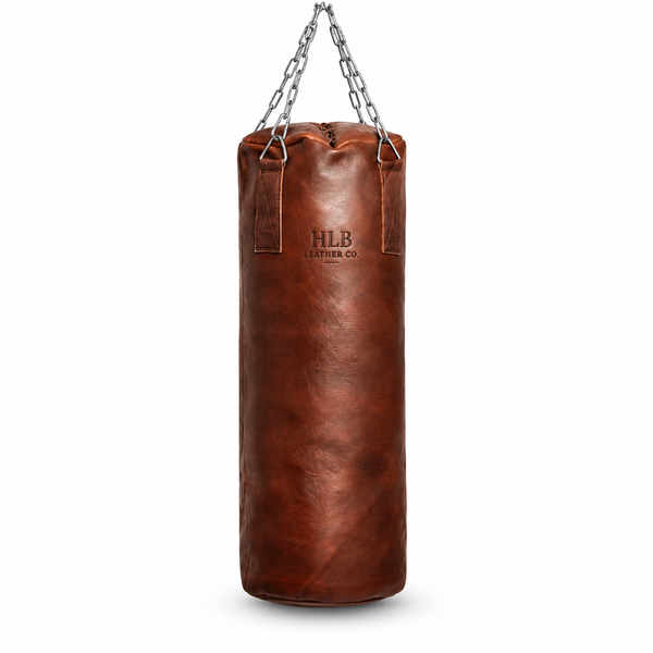 Vintage Heritage Brown Leather Heavy Punching Bag — Unfilled