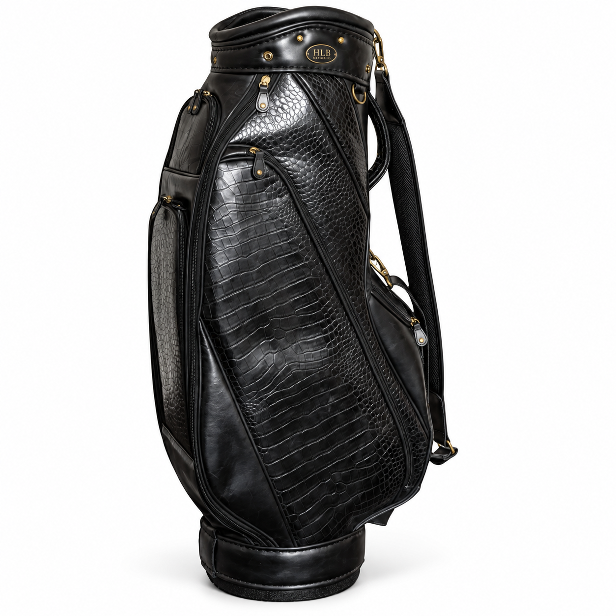 Luxury Black Leather Golf Bag