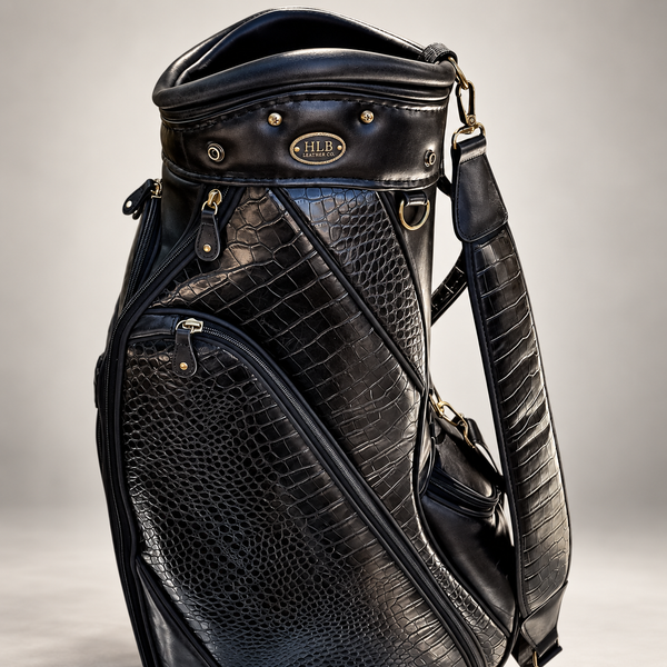 Luxury Black Leather Golf Bag