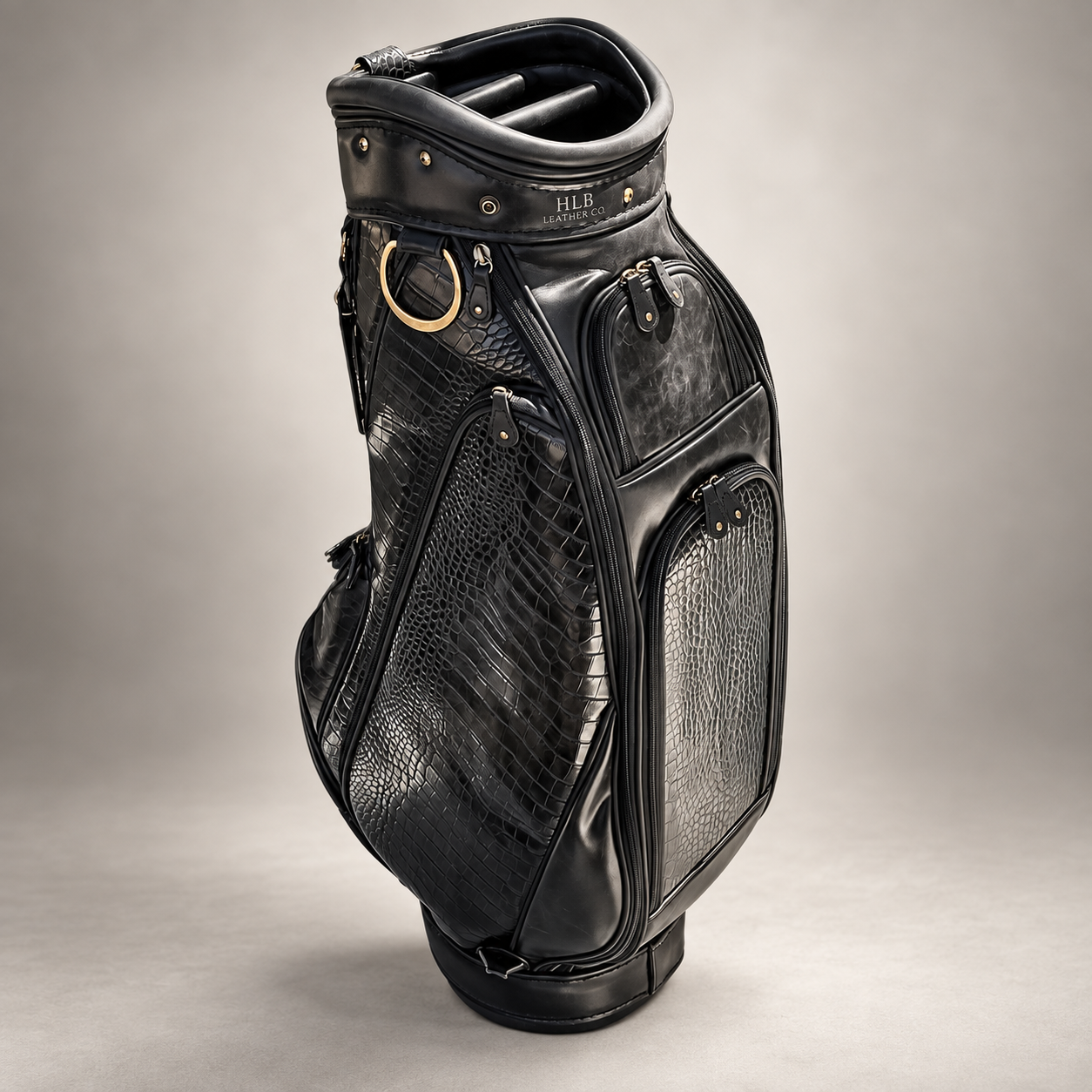 Luxury Black Leather Golf Bag