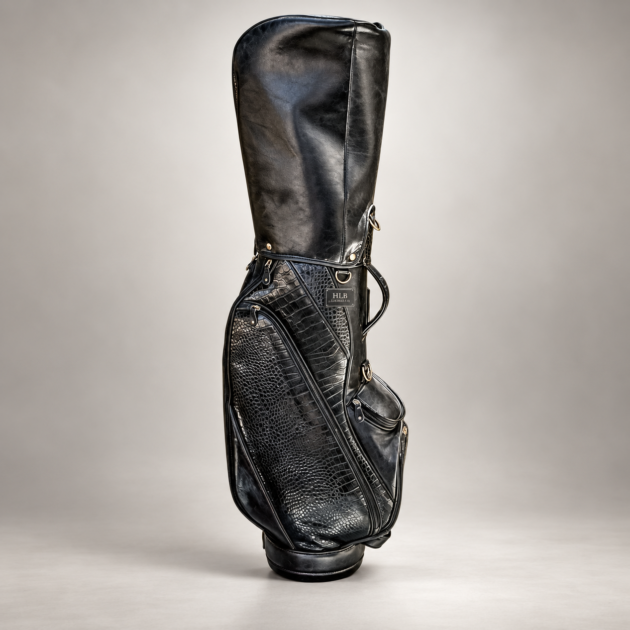 Luxury Black Leather Golf Bag