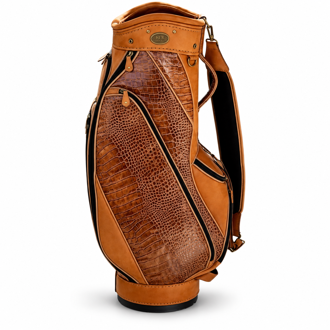 Luxury Brown Leather Golf Club Bag