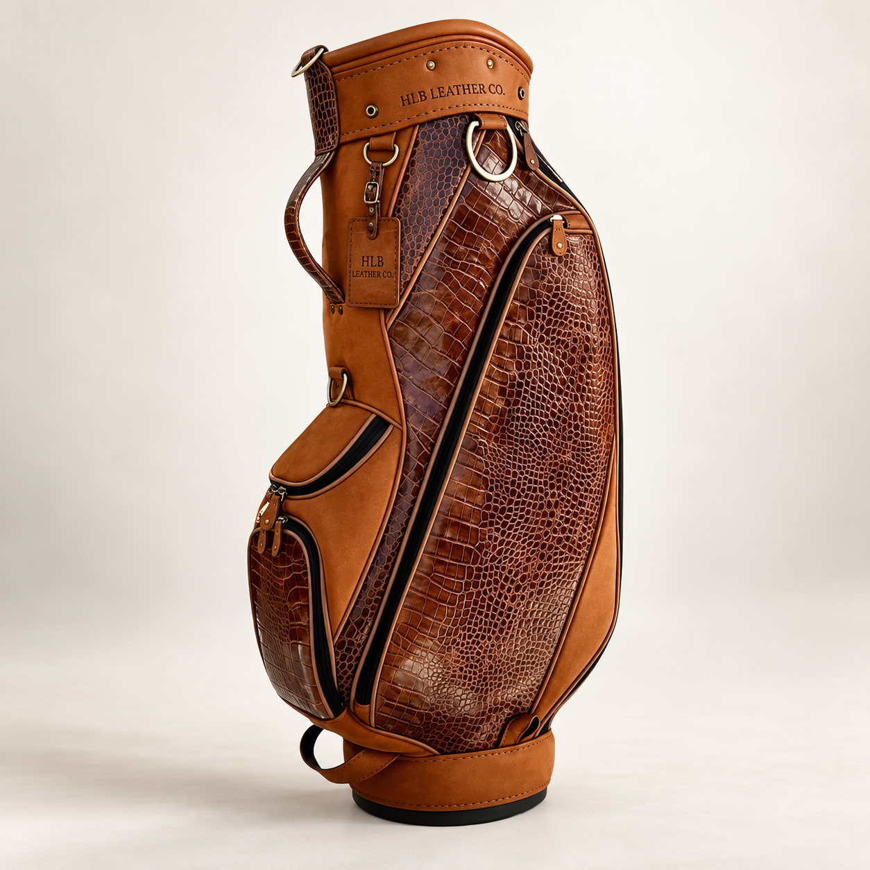 Luxury Brown Leather Golf Club Bag