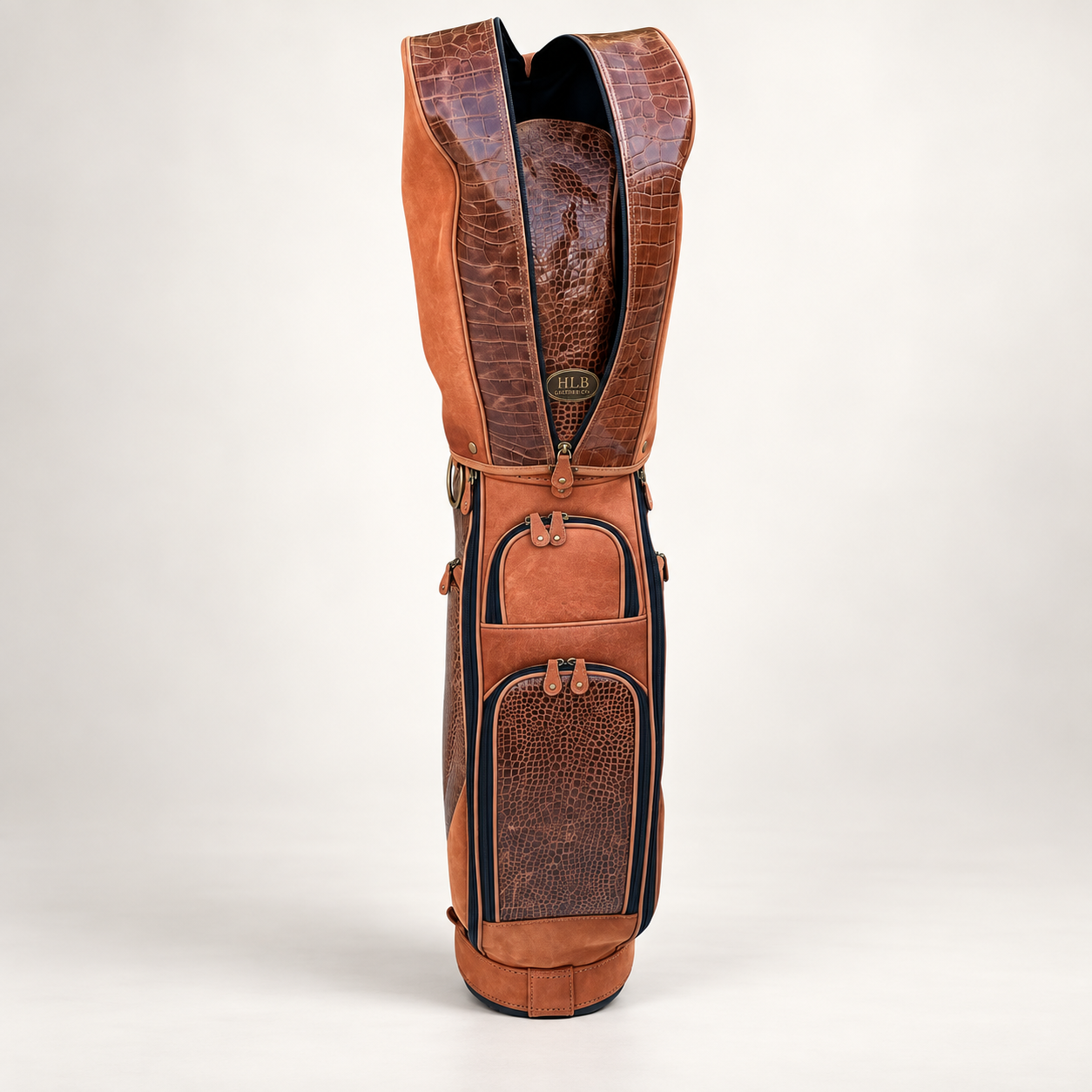 Luxury Brown Leather Golf Club Bag