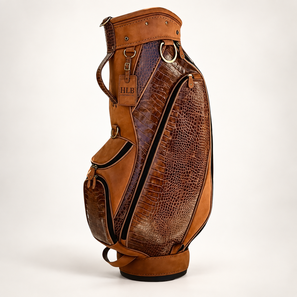 Luxury Brown Leather Golf Club Bag