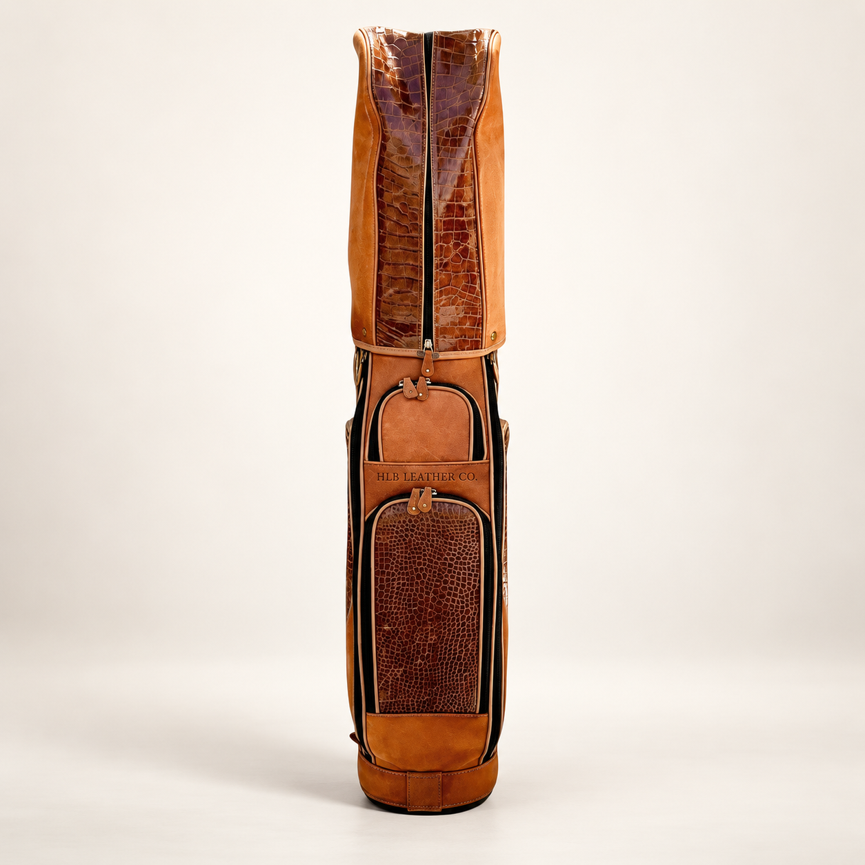 Luxury Brown Leather Golf Club Bag