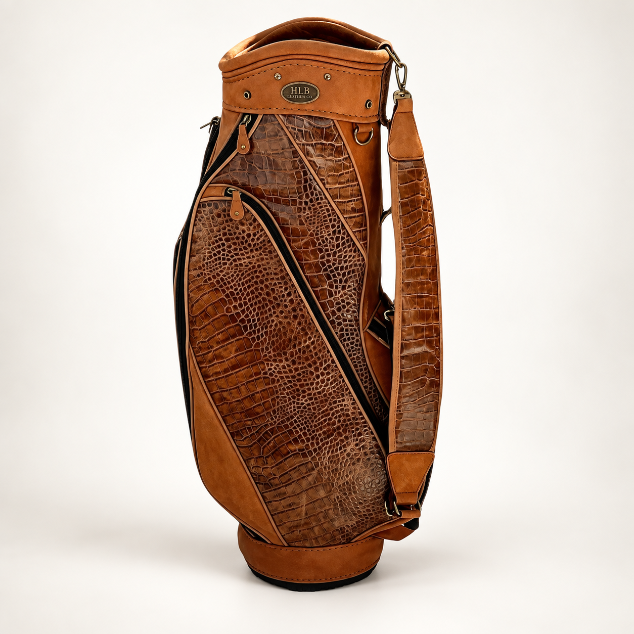 Luxury Brown Leather Golf Club Bag