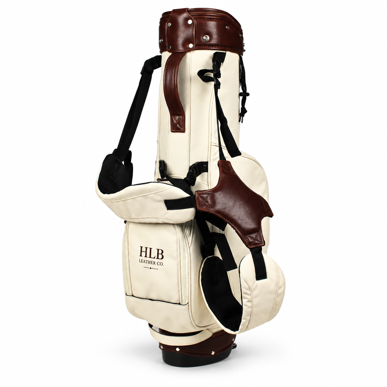 Cream Canvas & Leather Golf Stand Bag