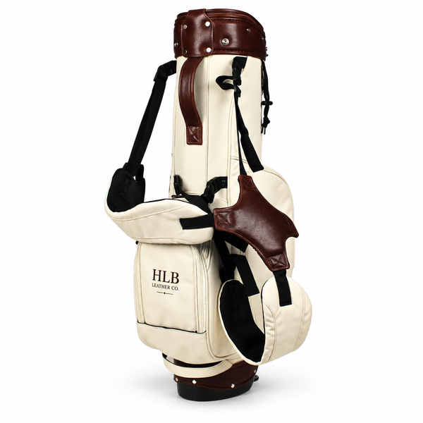 Cream Canvas & Leather Golf Stand Bag