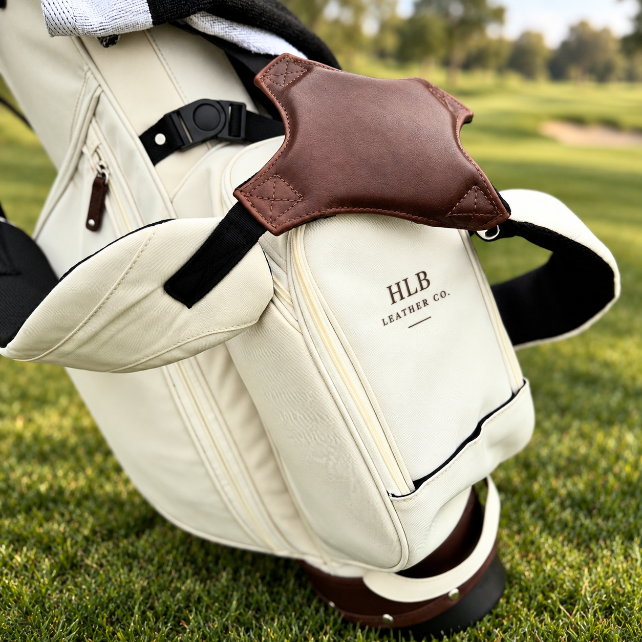 Cream Canvas & Leather Golf Stand Bag