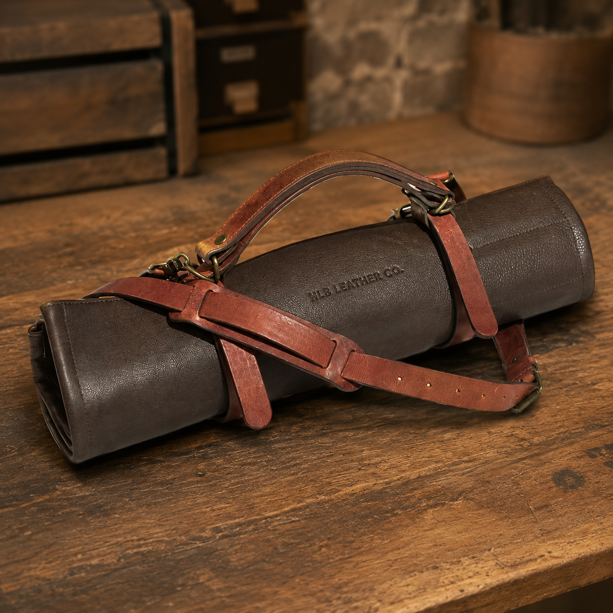 Witloft Handcrafted Leather Knife Roll — 9 Compartments
