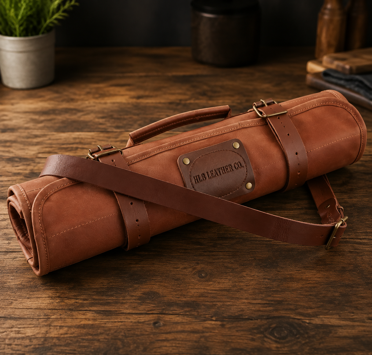 Witloft Buffalo Leather Knife Roll — 17 Compartments