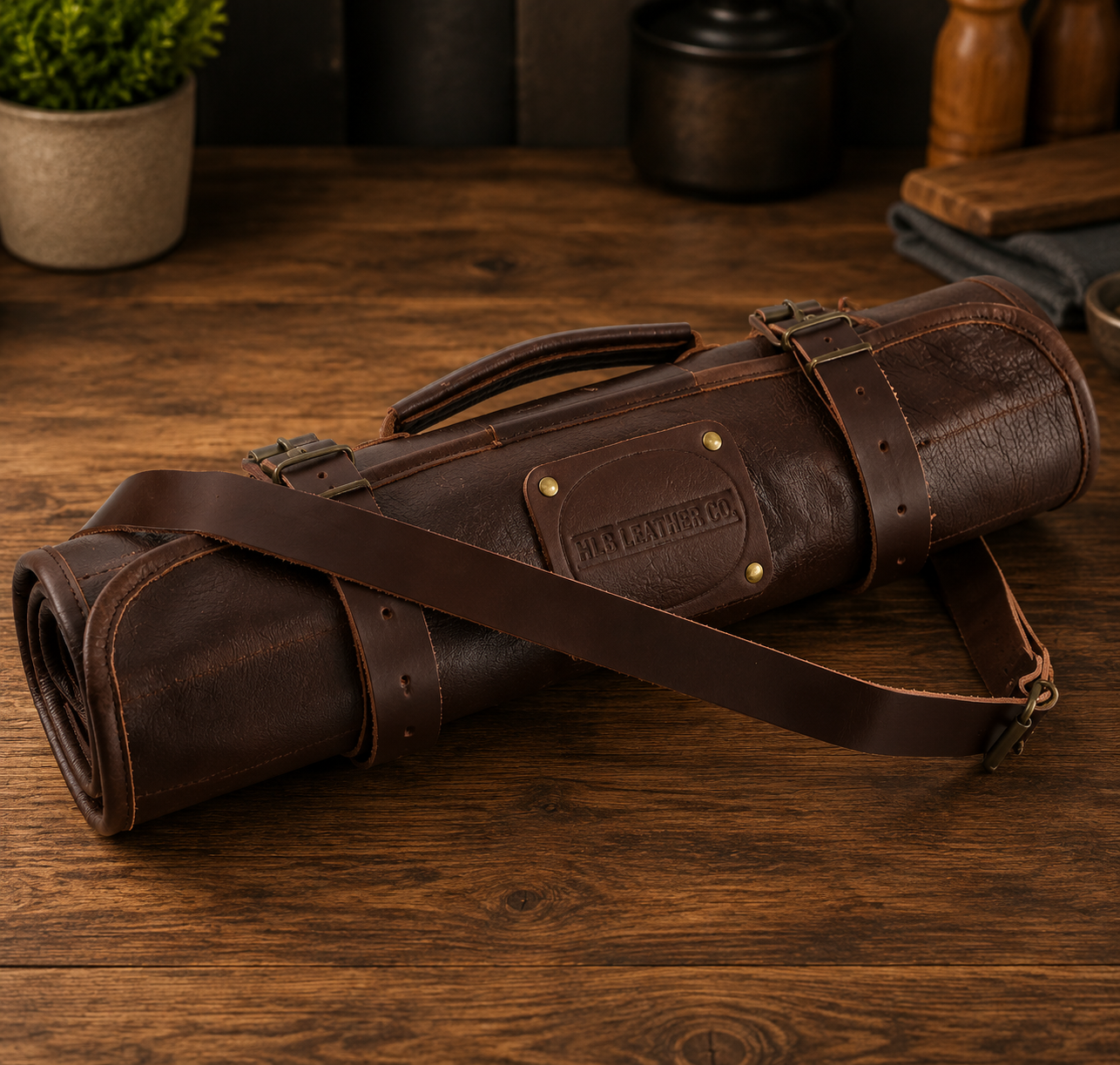 Witloft Buffalo Leather Knife Roll — 17 Compartments