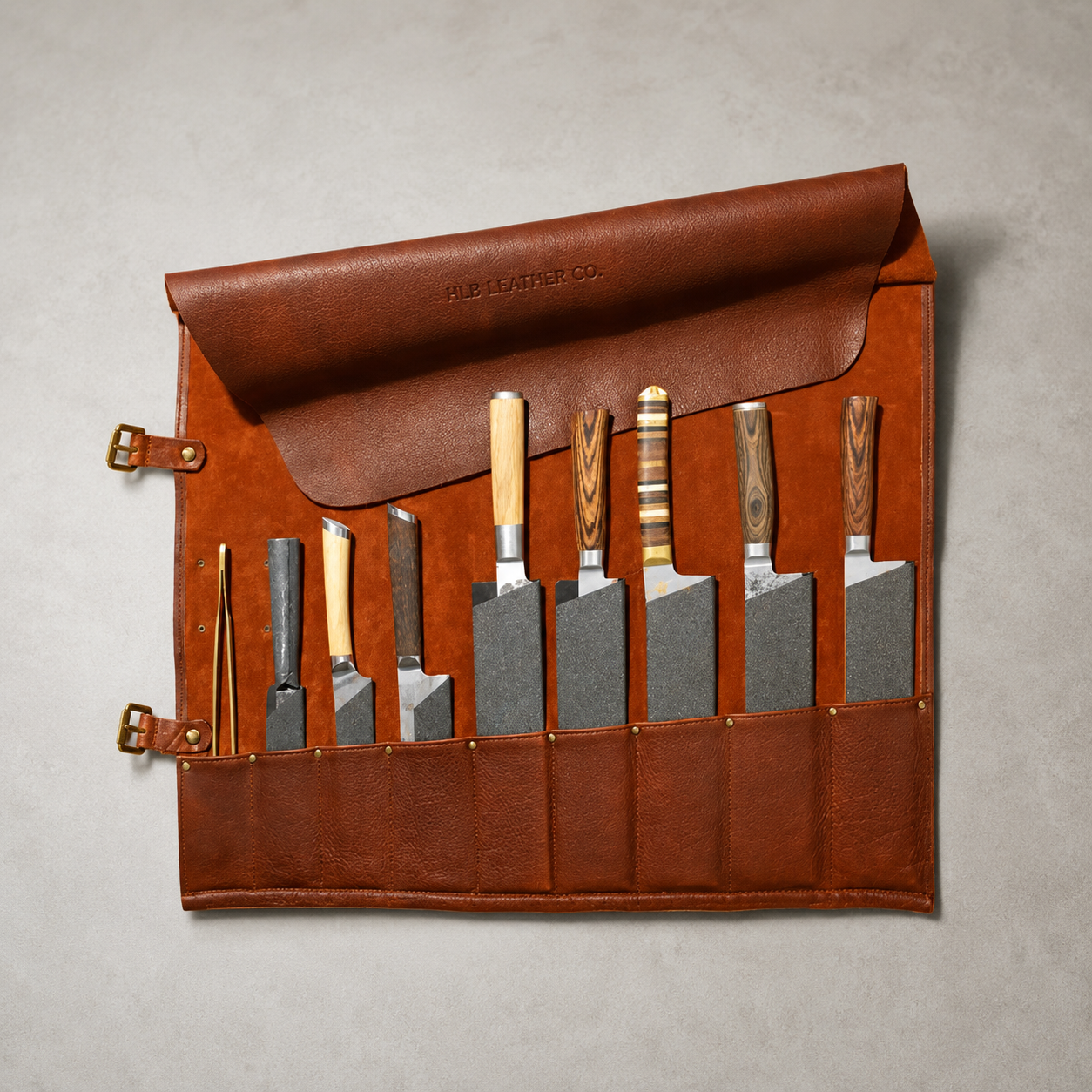 Witloft Buffalo Leather Knife Roll — 9 Compartments