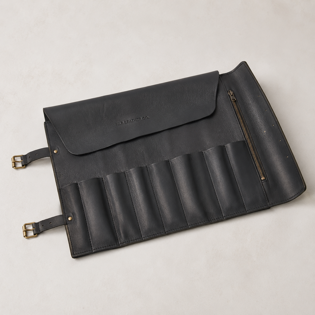 Witloft Buffalo Leather Knife Roll — 9 Compartments