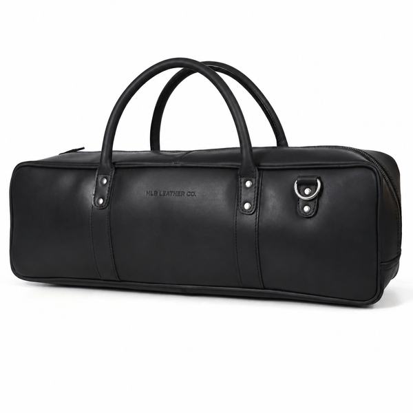 Black Full Grain Leather Knife Bag | Premium Chef Knife Storage Organizer