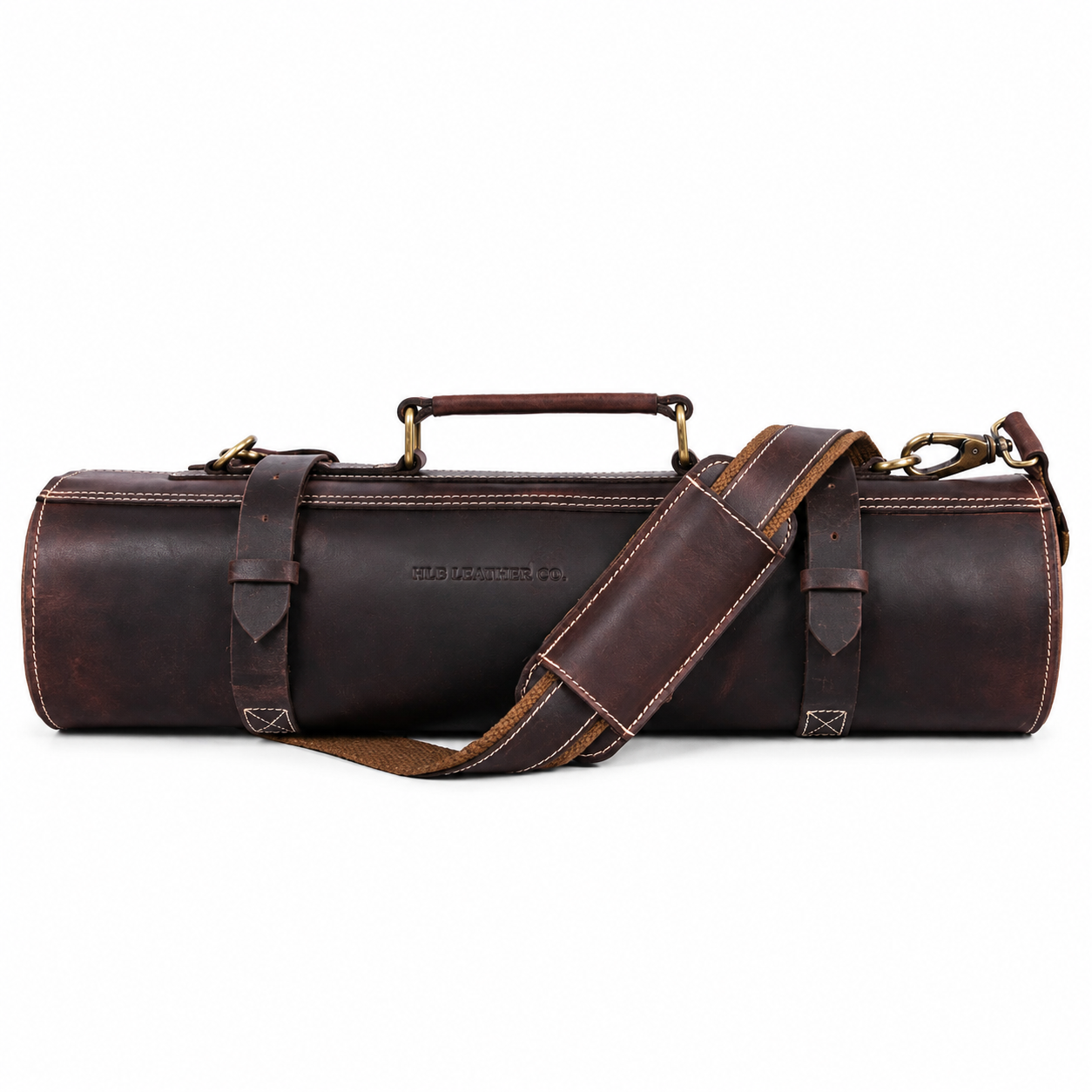 Walnut Brown Full Grain Leather Knife Roll | Premium Chef Tool Organizer