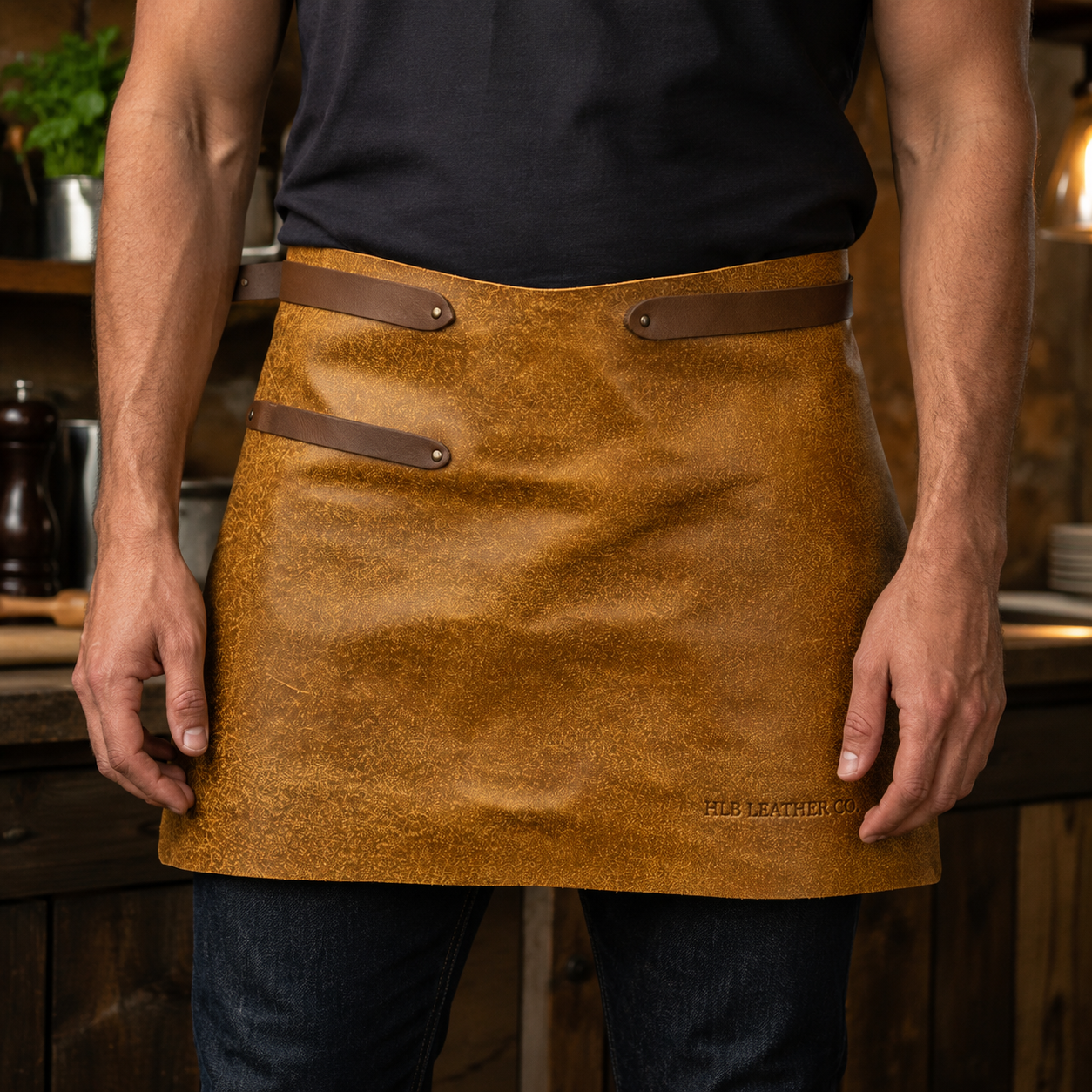 Rustic Leather Waist Apron for Work & Craft