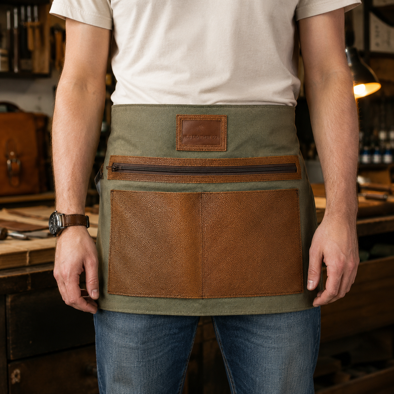 Heritage Leather Half Apron for Work & Craft