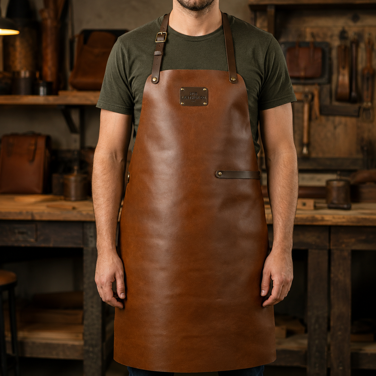 Vintage Genuine Leather Work Apron