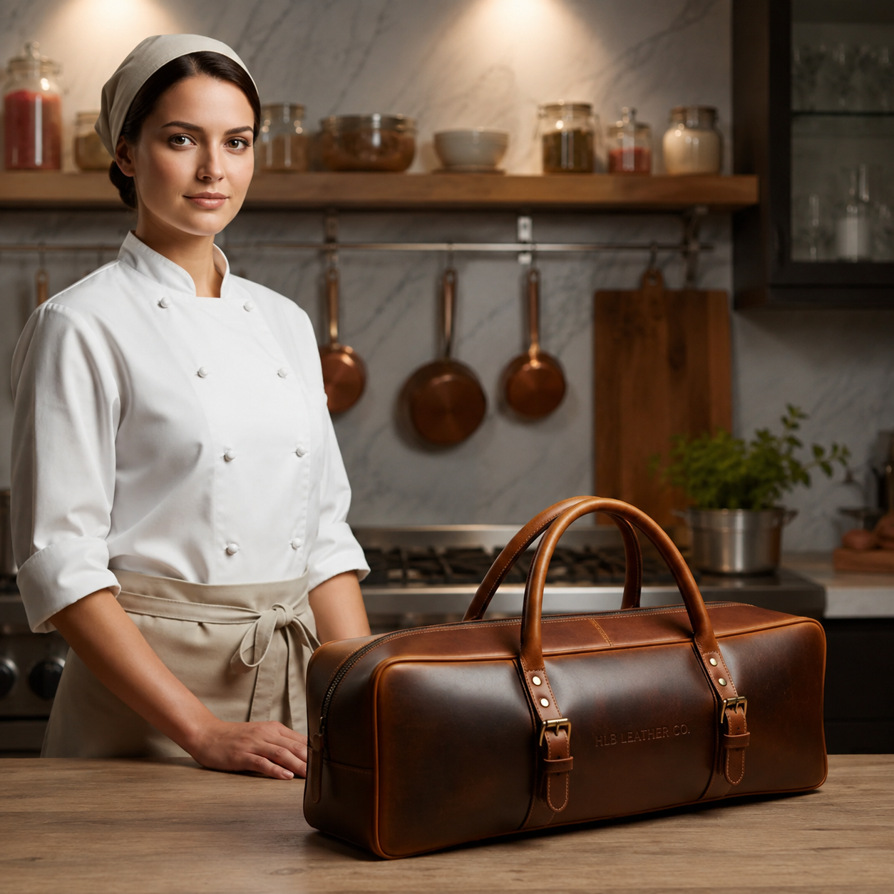 Premium Buffalo Leather Chef Knife Roll & Carrying Case Combo – 13 Slots