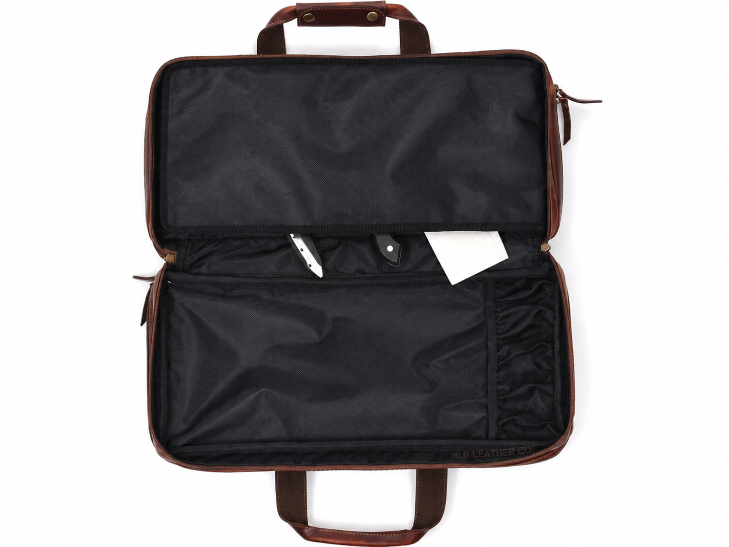 Full-Grain Leather Chef Knife Case – Walnut Brown