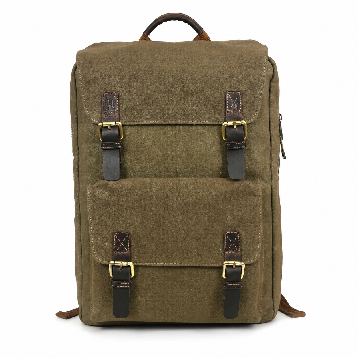 Leather & Waxed Canvas Chef Knife Backpack – Olive Green
