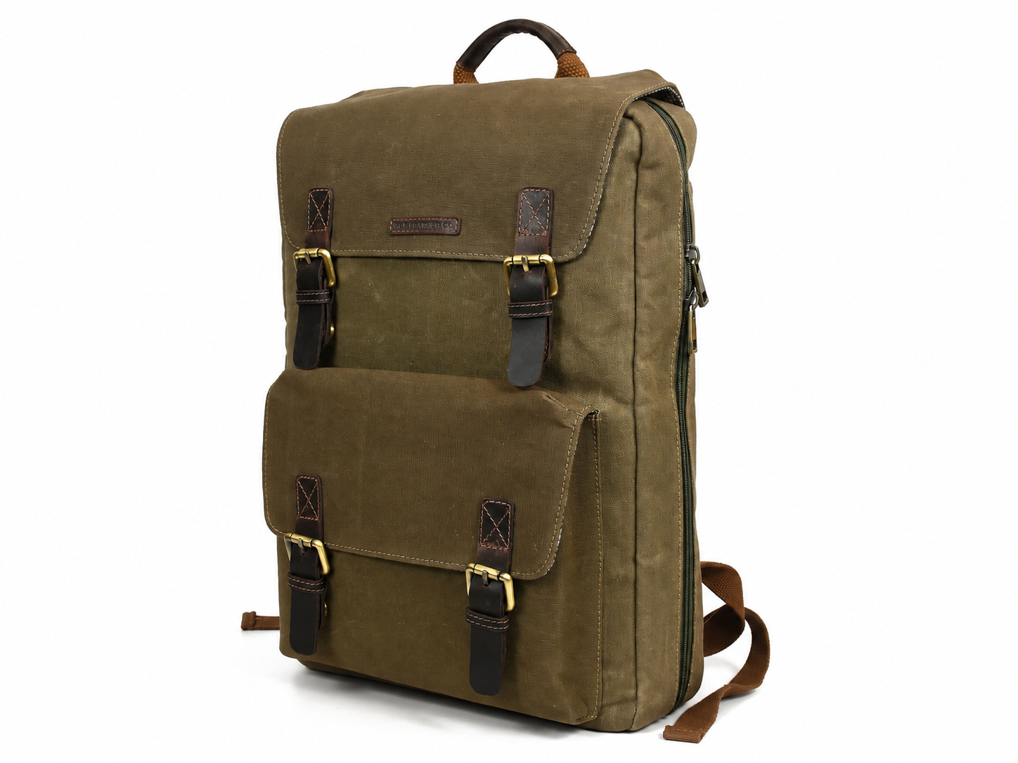 Leather & Waxed Canvas Chef Knife Backpack – Olive Green
