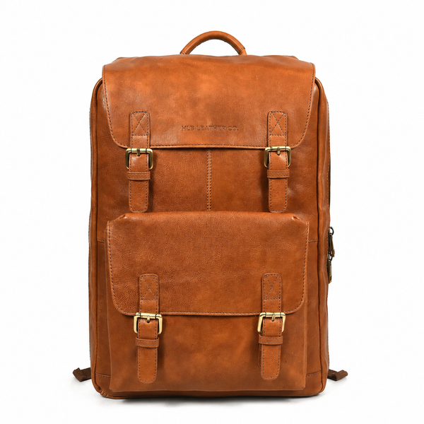 Genuine Leather Chef Knife Backpack – Saddle Brown