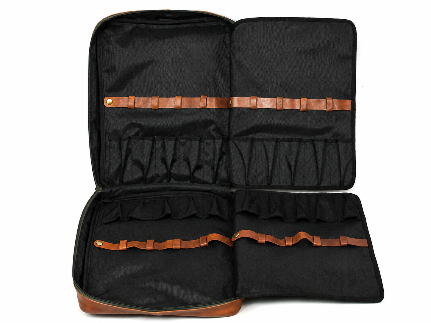 Genuine Leather Chef Knife Backpack – Saddle Brown