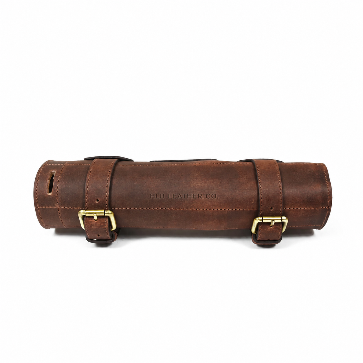 Premium Buffalo Leather Chef Knife Roll – Walnut Brown, 7 Slots