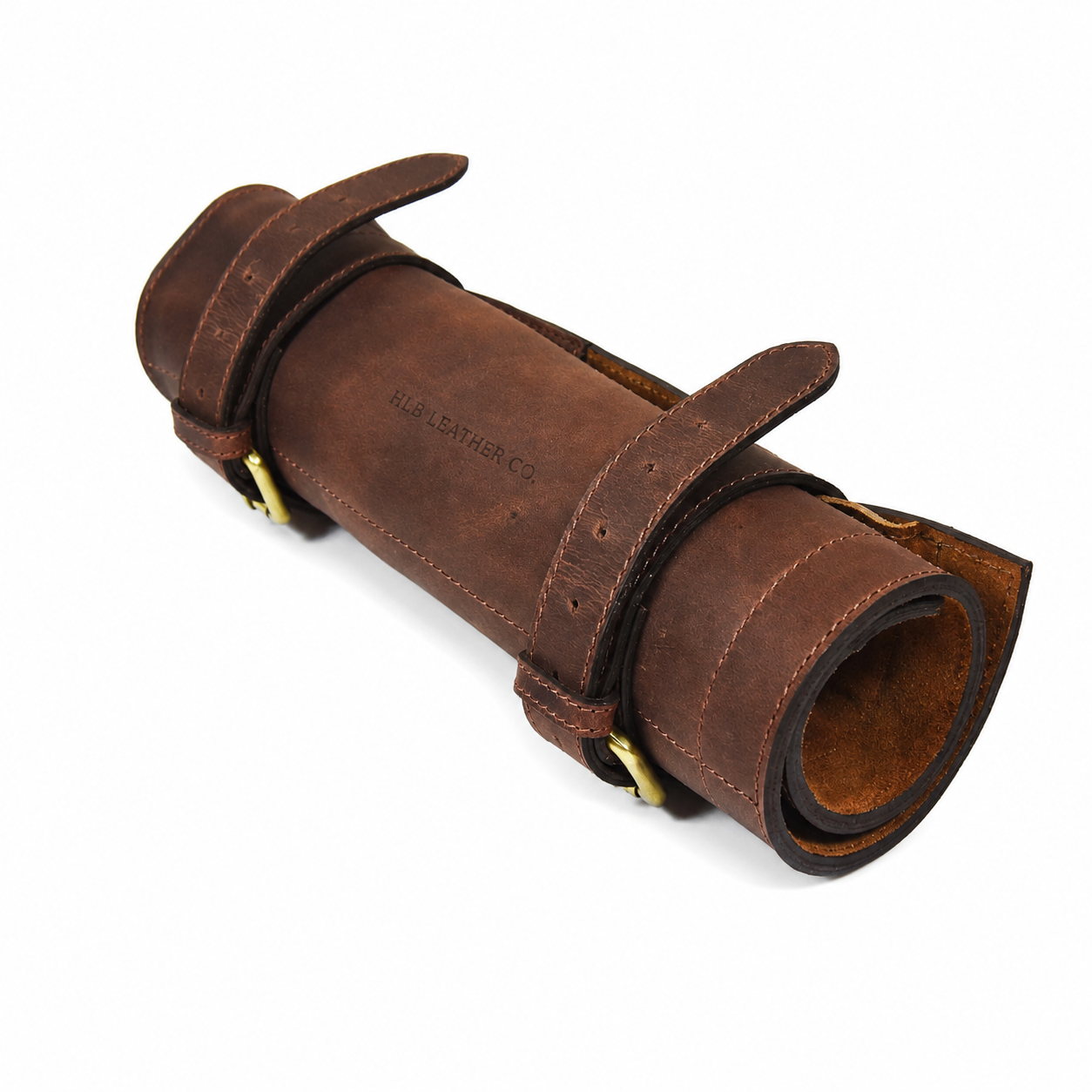 Premium Buffalo Leather Chef Knife Roll – Walnut Brown, 7 Slots