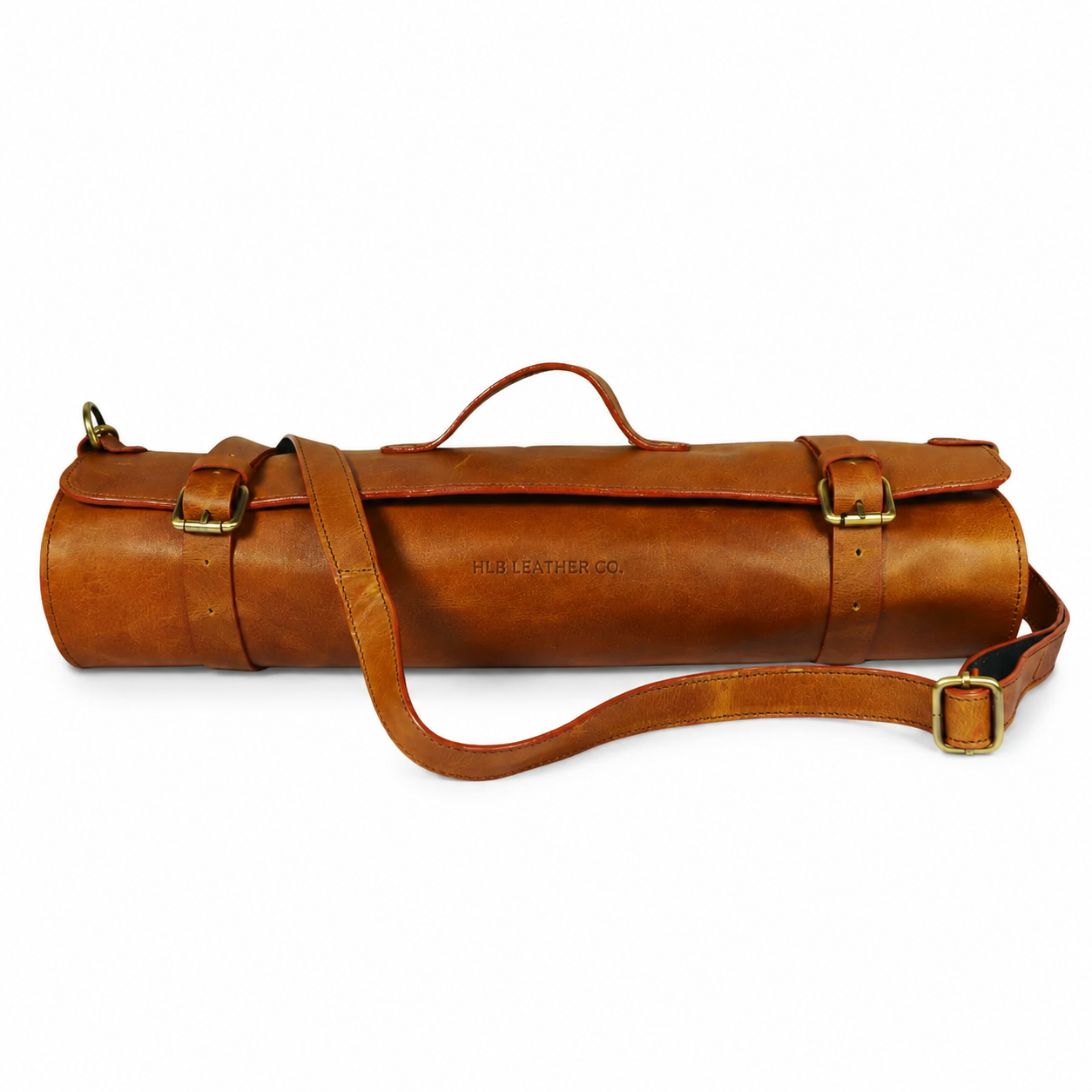 Premium Buffalo Leather Chef Knife Roll – Chestnut Brown, 10 Slots